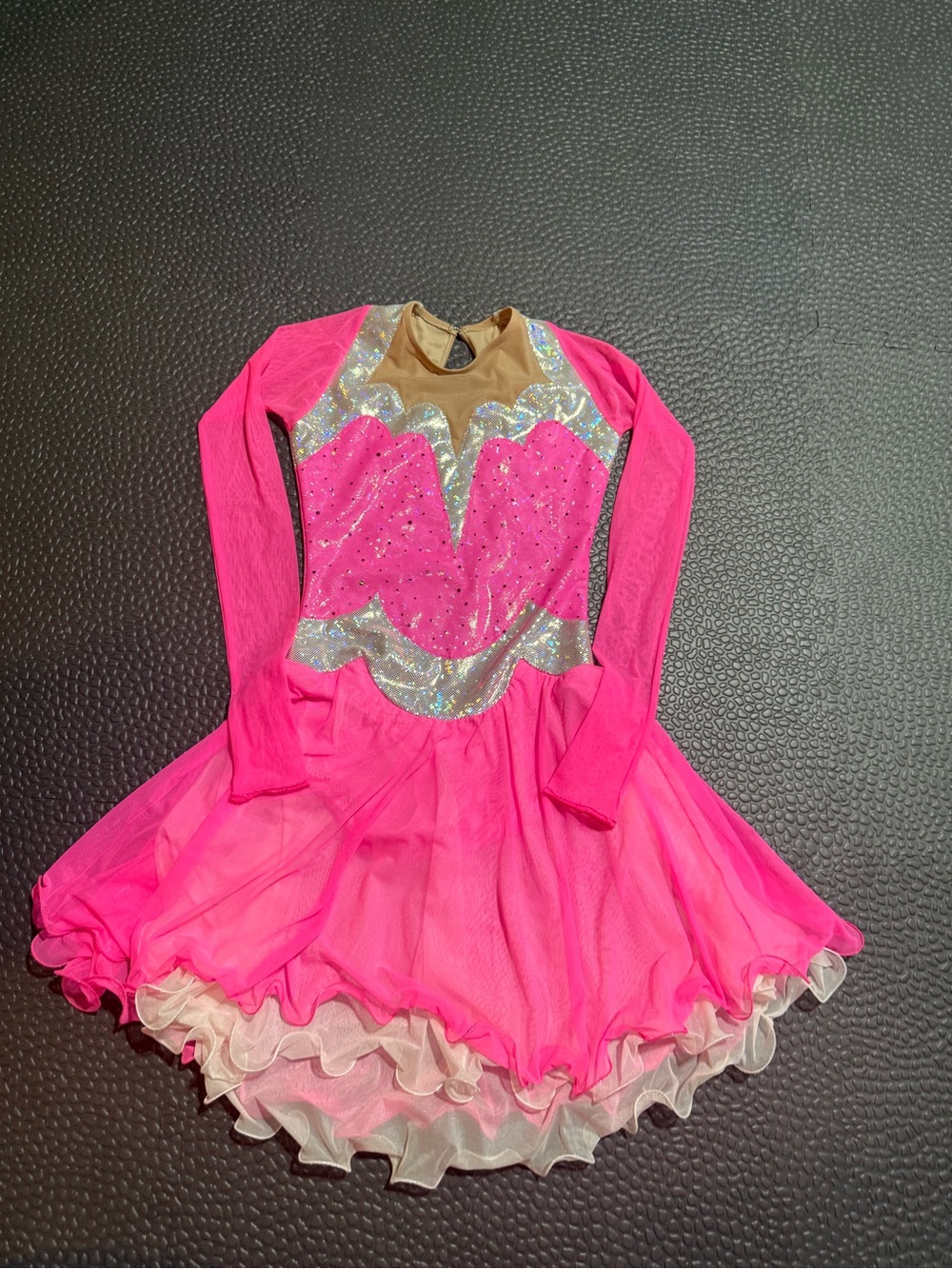 Del Arbour Women Hot Pink Sparkle Ice Skating Dress Size 4-6